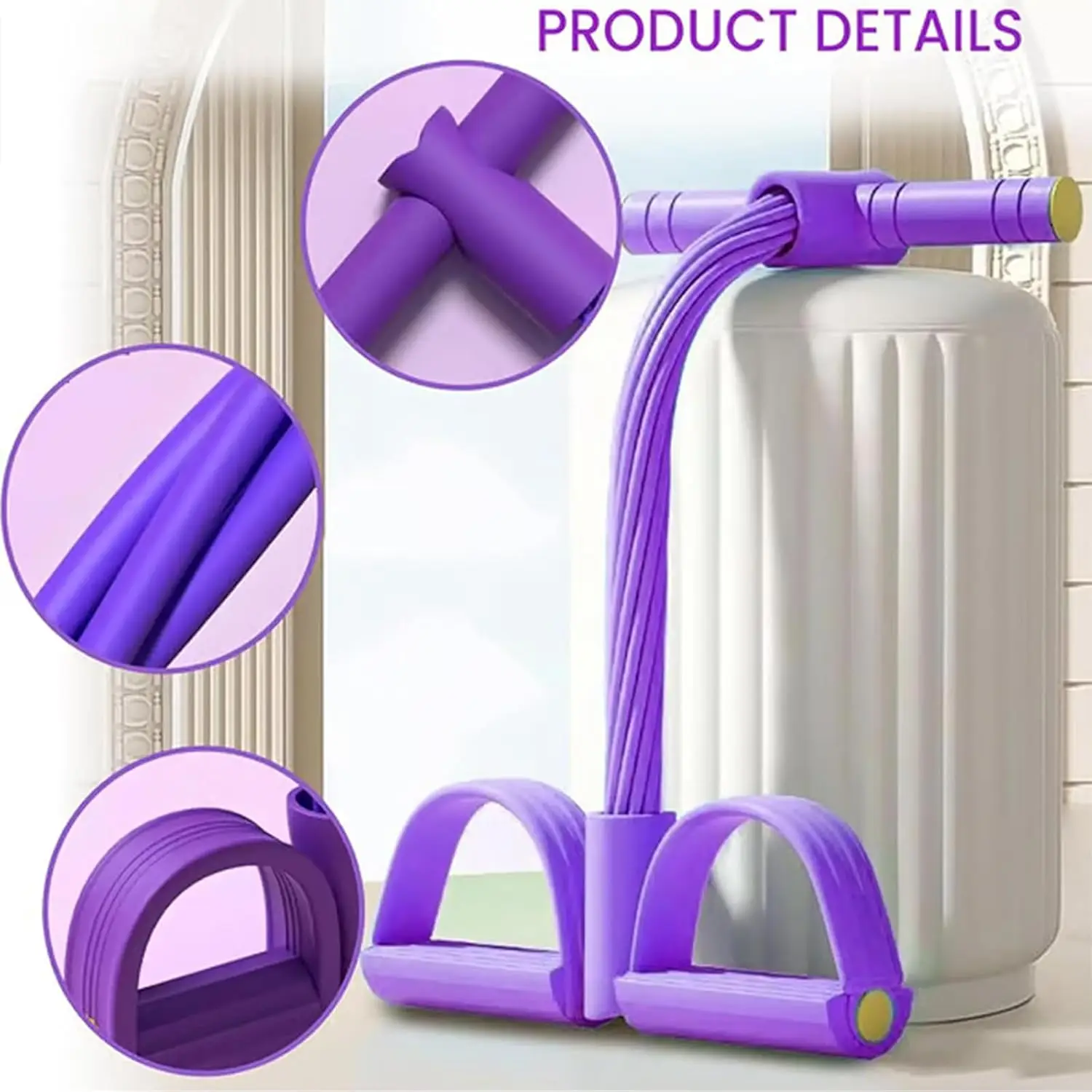 Pedal Resistance Band – Seated Elastic Pull Rope for Stretching, Core & Home Rehab - close-up detail
