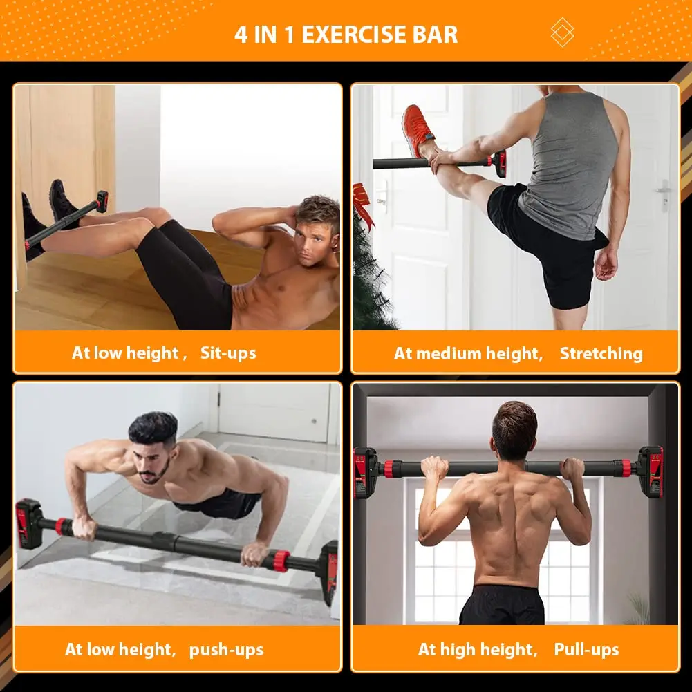 Doorway Pull-Up Bar 440lb – Adjustable Chin-Up Bar with Locking Mechanism - in use