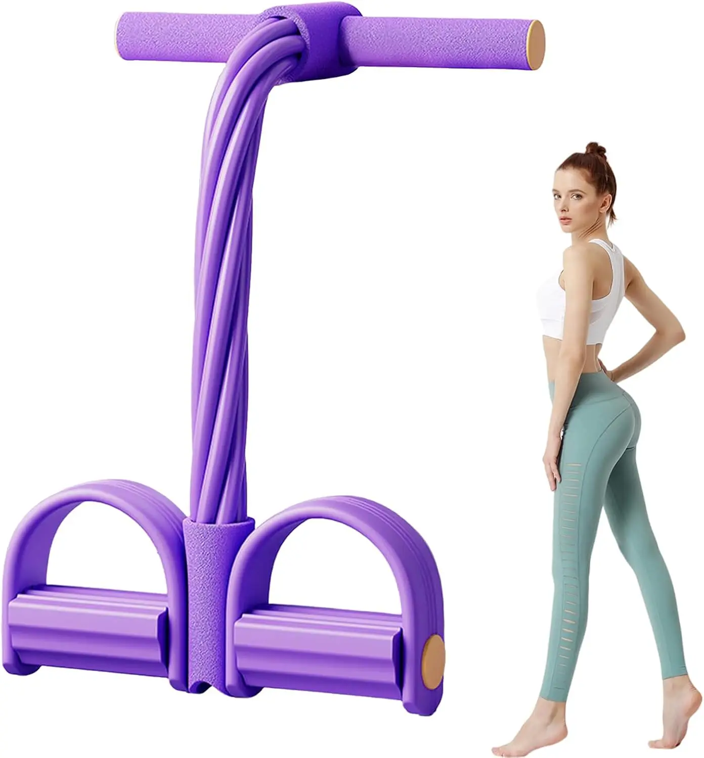 Pedal Resistance Band – Seated Elastic Pull Rope for Stretching, Core & Home Rehab - texture detail