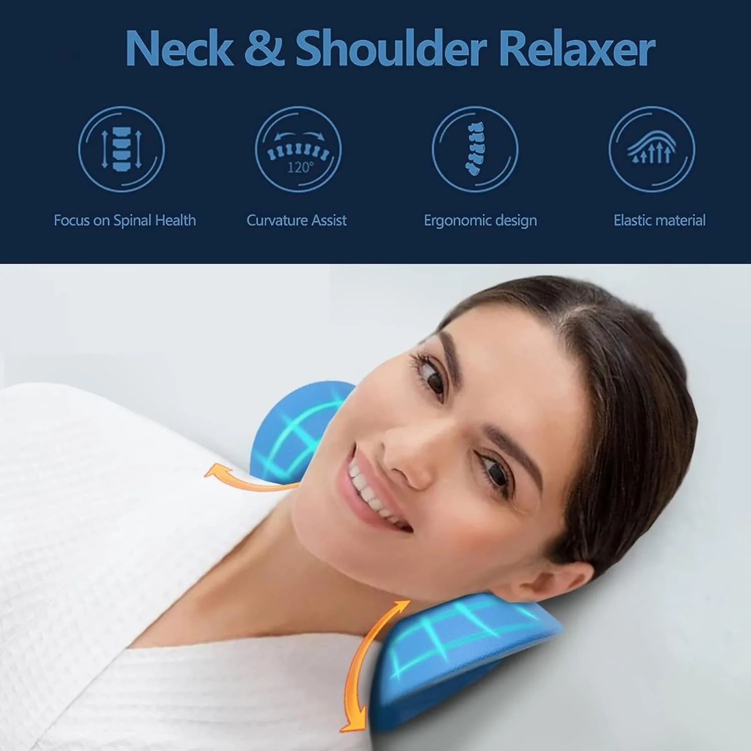 Cervical Neck Support Pillow Ergonomic Relaxer Shoulder Stretching for Sleep Relaxation - size and dimensions