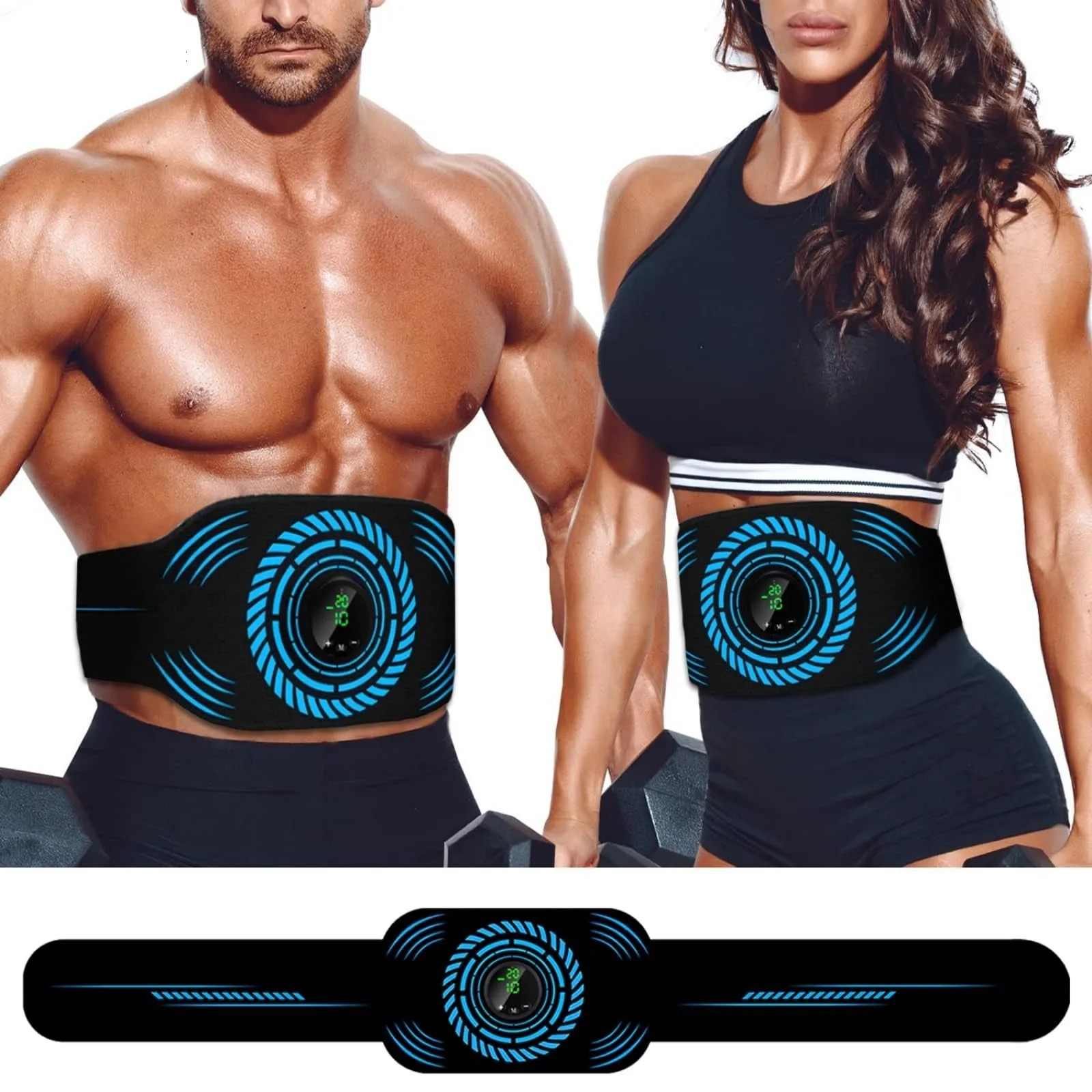 EMS Abdominal Toning Belt – Wireless Abs Muscle Stimulator, Gel-Free - close-up detail