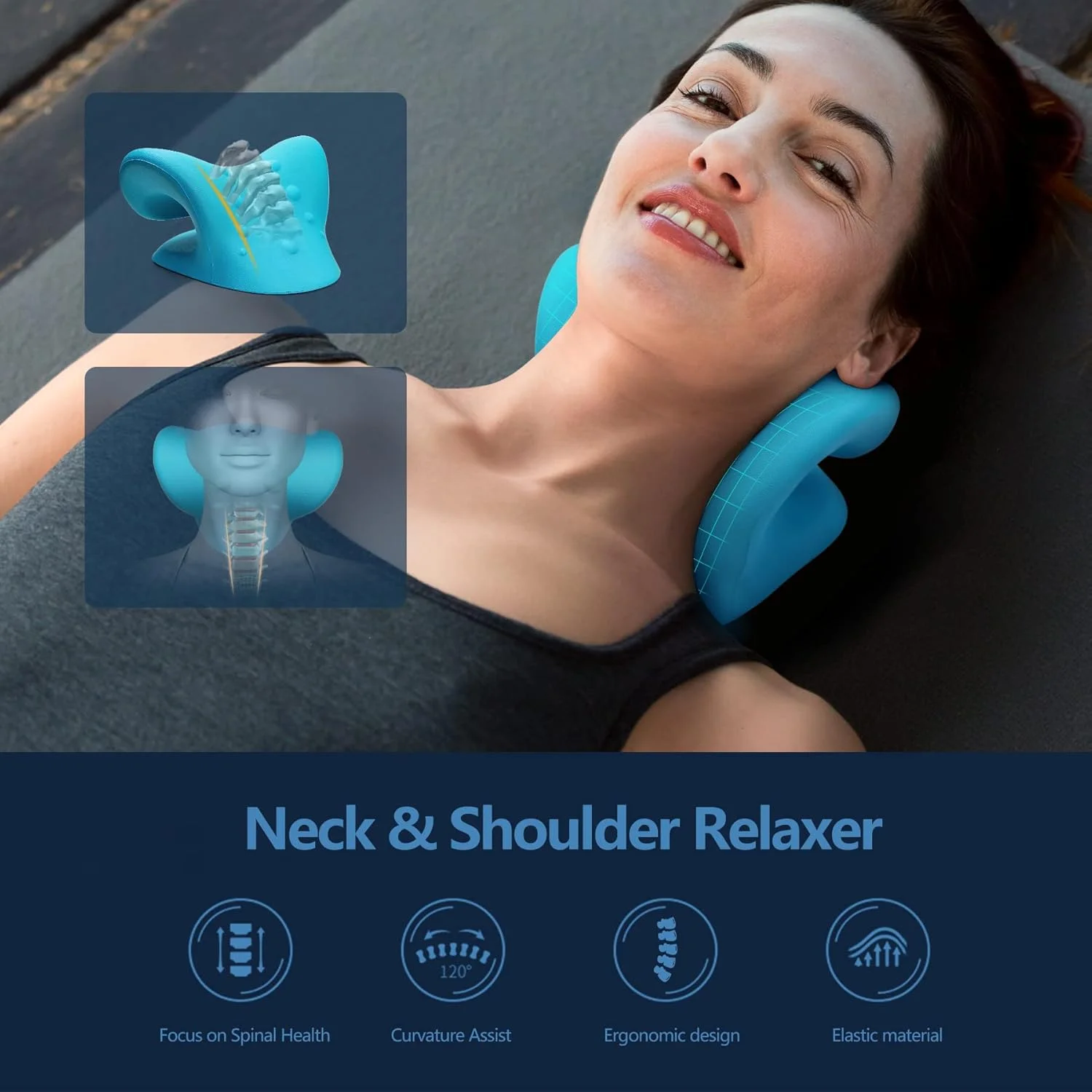 Cervical Neck Support Pillow Ergonomic Relaxer Shoulder Stretching for Sleep Relaxation - alternate view