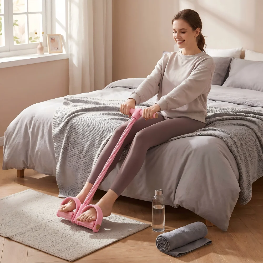 Pedal Resistance Band – Seated Elastic Pull Rope for Stretching, Core & Home Rehab - detail view