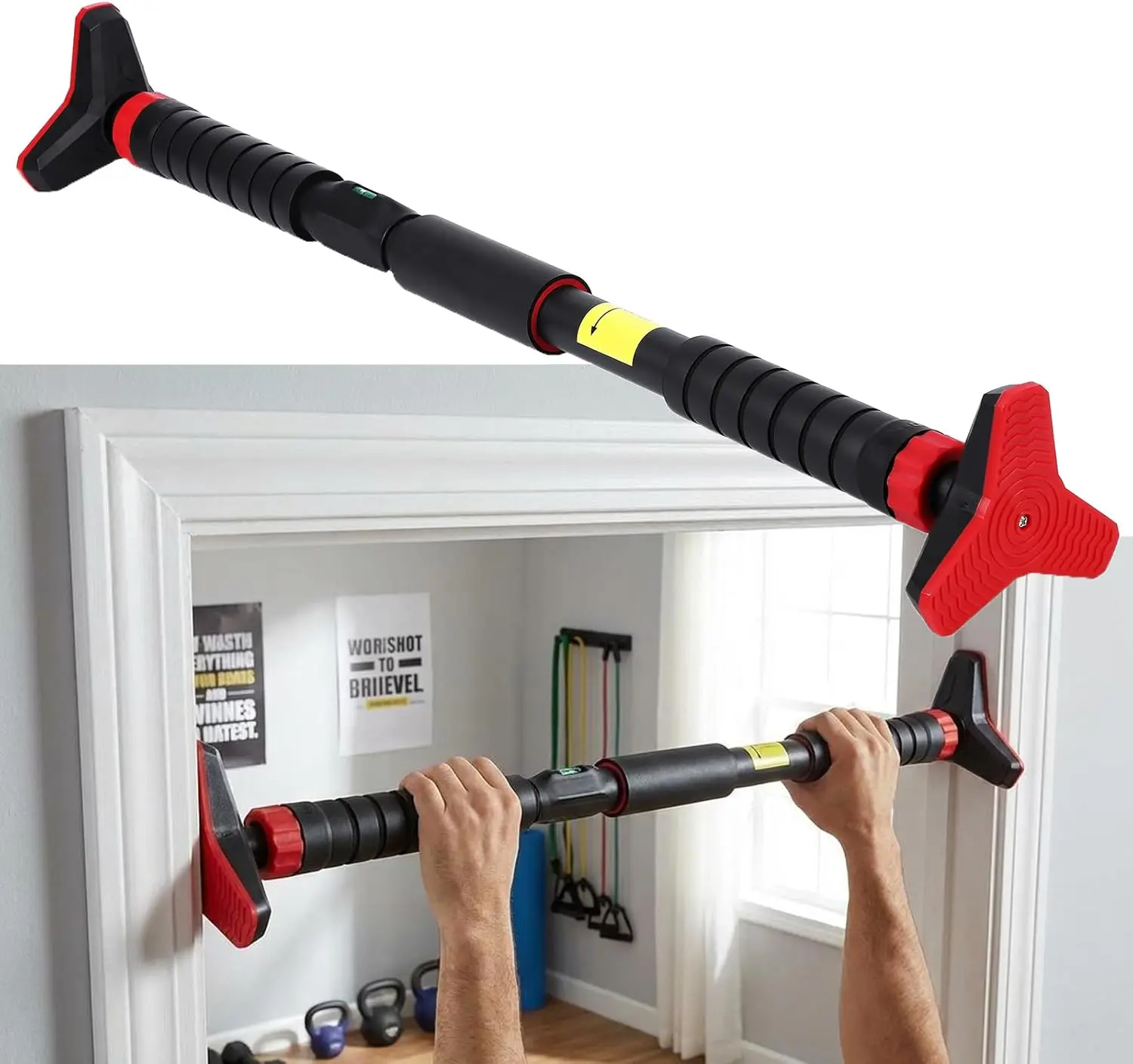Doorway Pull-Up Bar 440lb – Adjustable Chin-Up Bar with Locking Mechanism