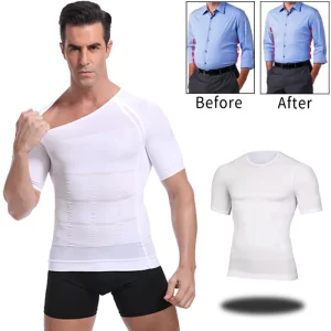 Men's Compression Body Shaper Tee – Posture Cue & Core Support Undershirt