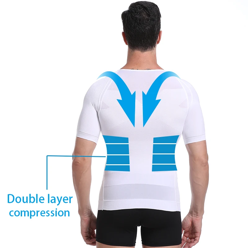 Men's Compression Body Shaper Tee – Posture Cue & Core Support Undershirt - color options