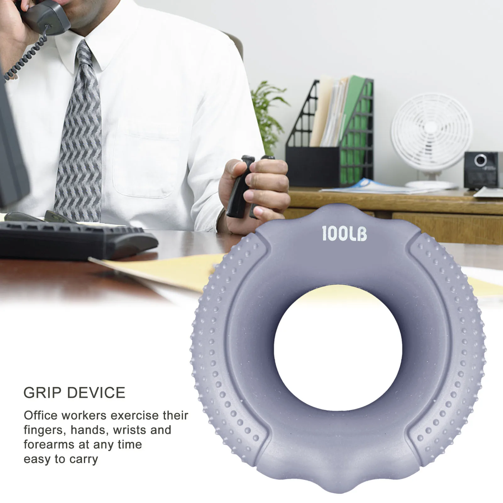 Silicone Hand Gripper – Adjustable Grip Ring for Finger Strength - size and dimensions