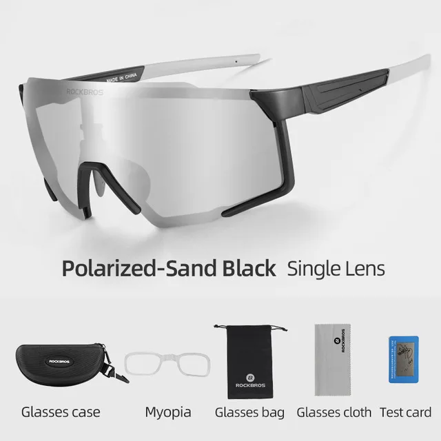 ROCKBROS Polarized Cycling Glasses – UV400 Sports Sunglasses with 5 Lenses - detail view