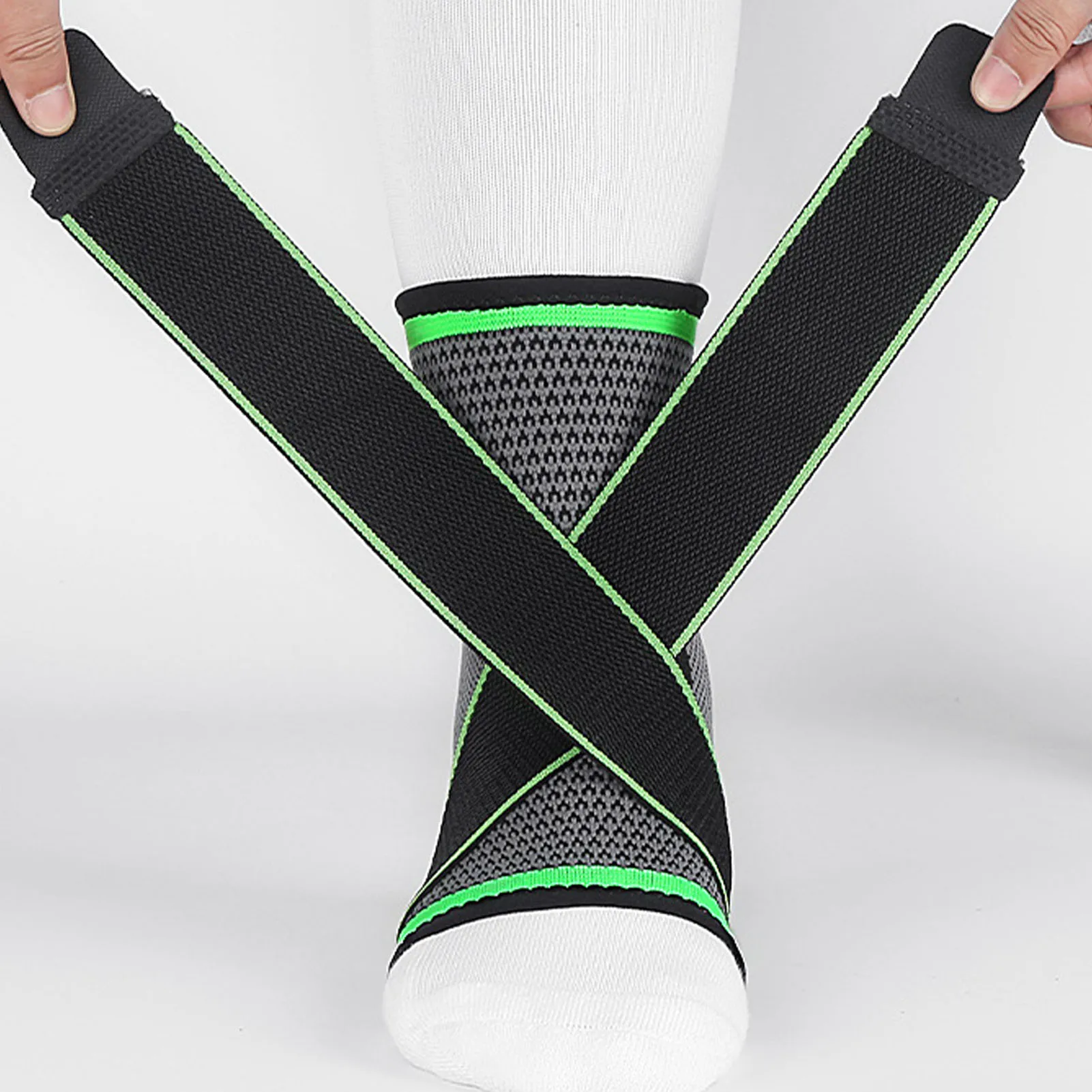 Achilles Ankle Support Strap – Adjustable Tendon Brace - in use