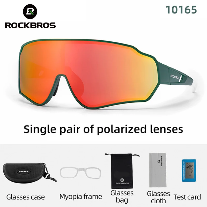 ROCKBROS Polarized Cycling Glasses – UV400 Sports Sunglasses with 5 Lenses - close-up detail