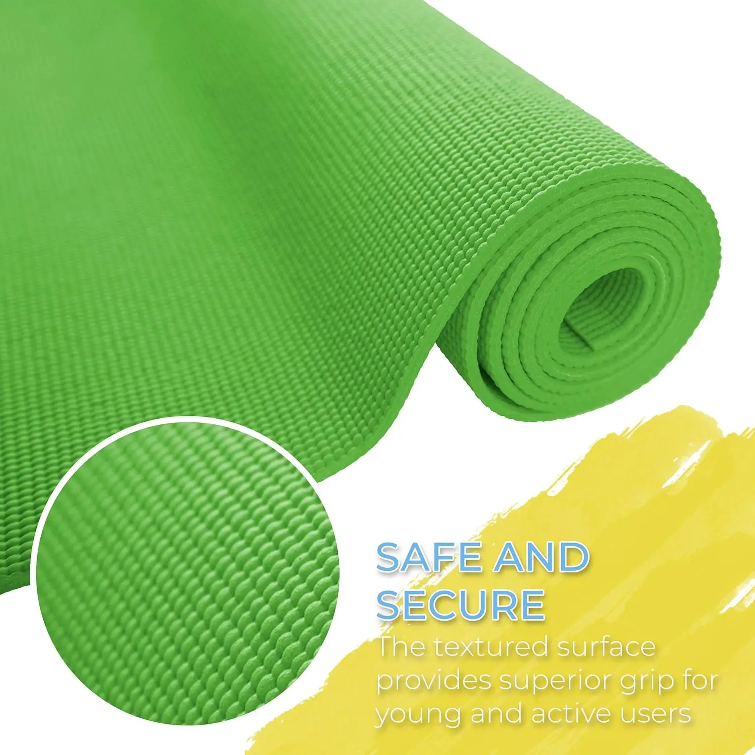 Kids Yoga Mats 10 Pack – 60"x24" 4mm Non-Slip Exercise Mats for Schools - in use