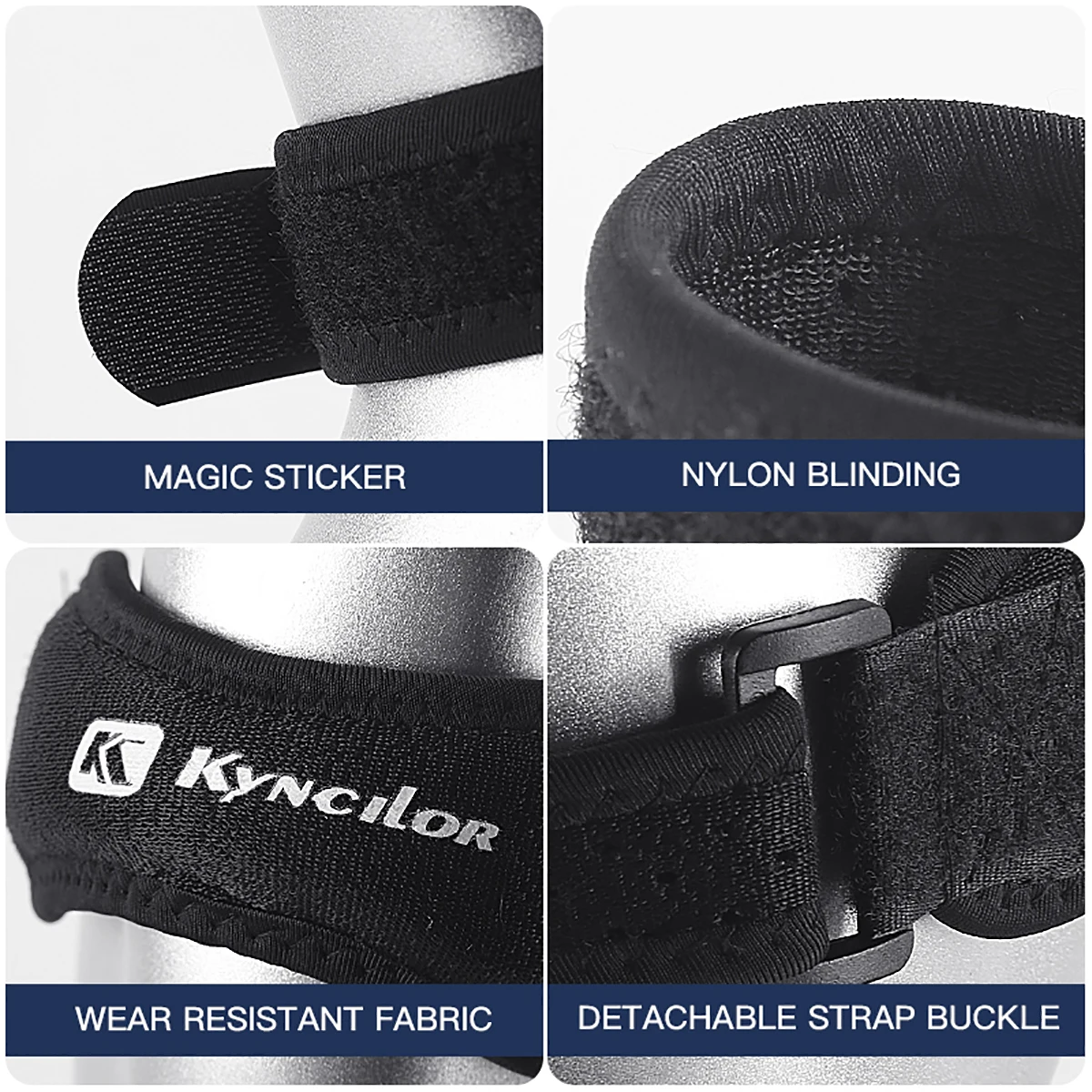 Patella Knee Strap – Adjustable Silicone Kneecap Support Band - in use