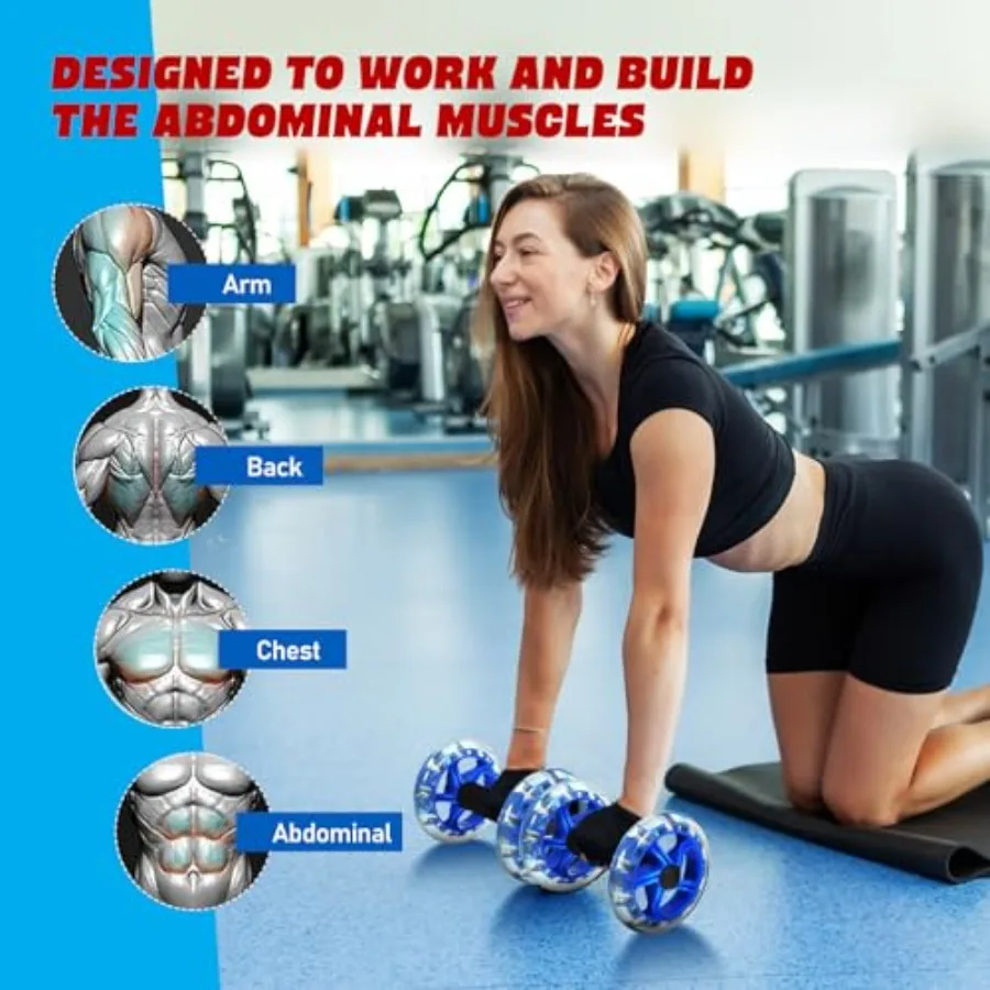 Dual-Wheel Ab Roller – Stable Core Trainer with Non-Slip Handles (2 Pack) - close-up detail