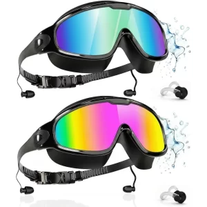 Adult Swim Goggles 2-Pack – Wide-View Anti-Fog, No-Leak