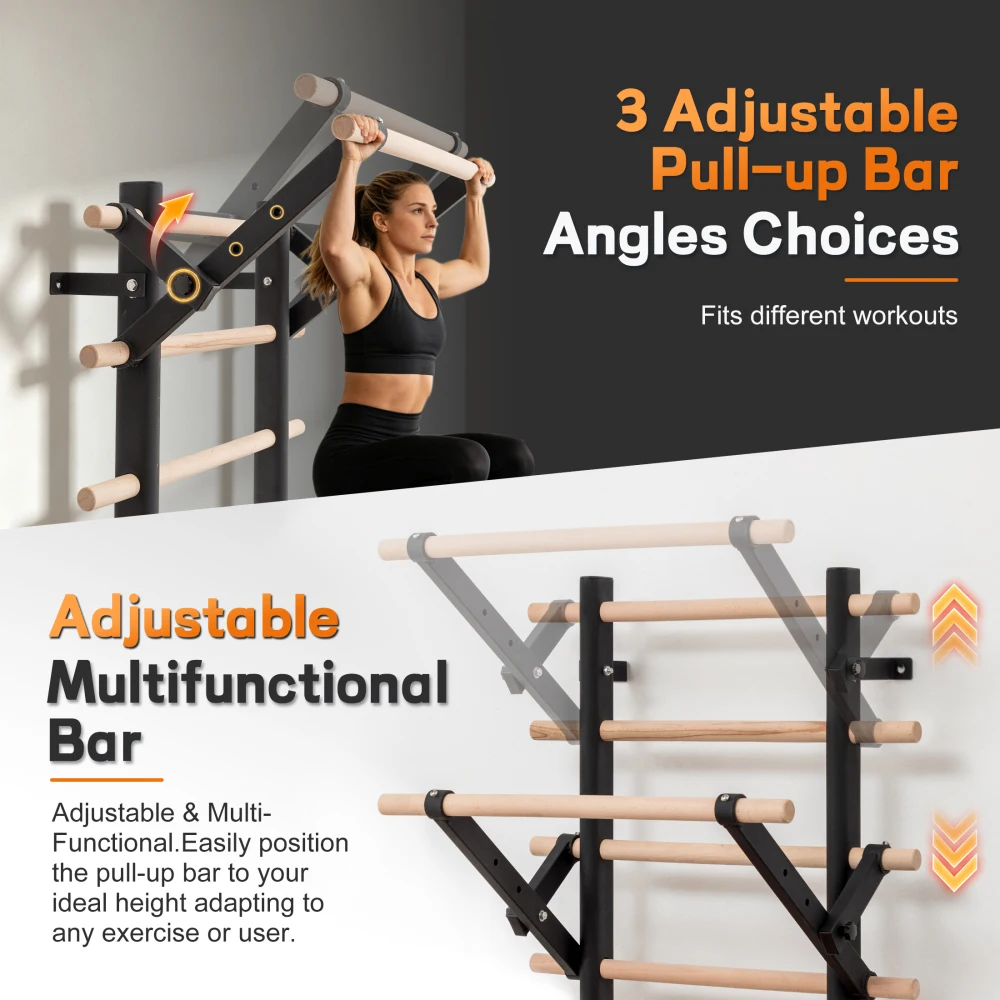 Ye Wall Mount Swedish Ladder for Home Gym Training Stall Bar - alternate view
