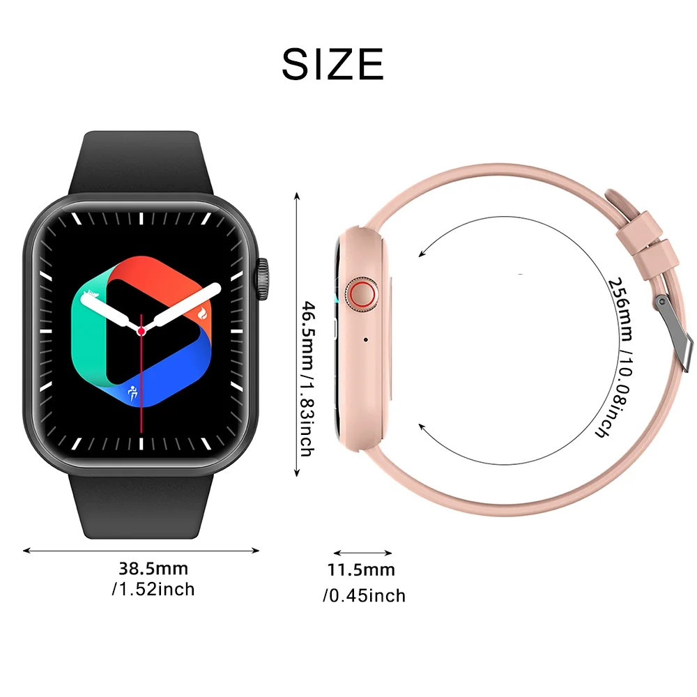 Life3 Square Smart Watch for Women BT Calling Heart Rate Monitor - color options