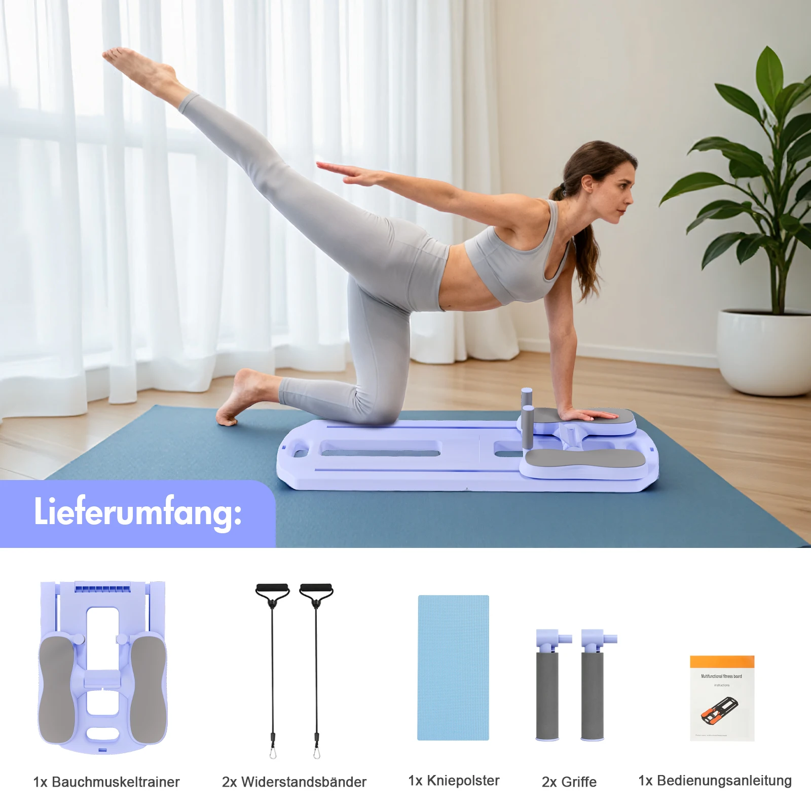 Foldable Pilates Ab Board – 5-in-1 Core Training Slab for Home Workouts - color options
