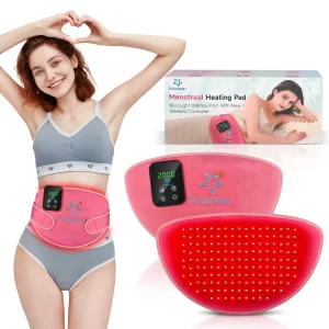 Red Light Heated Menstrual Belt - 156 LED Infrared Pad for Period Cramps