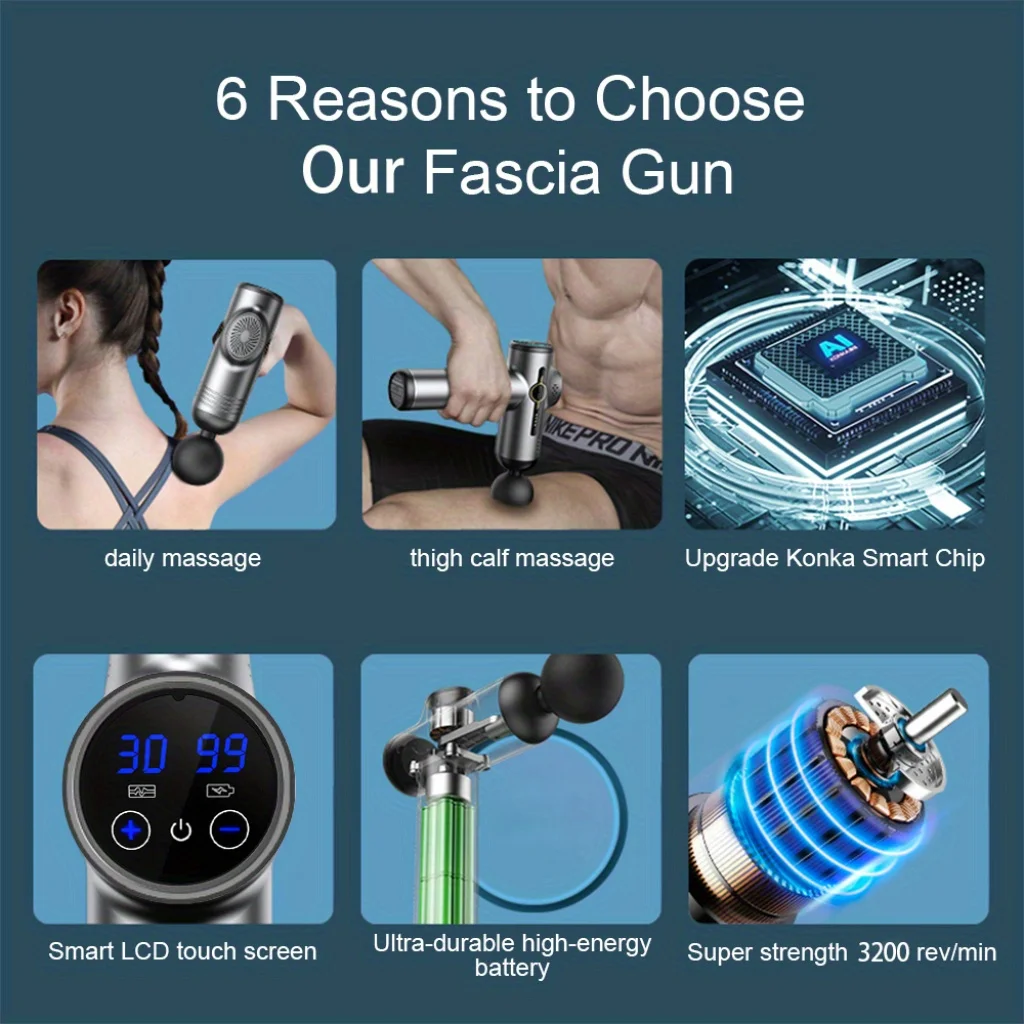 Percussion Massage Gun – Cordless Deep Tissue Muscle & Fascia Recovery - alternate view