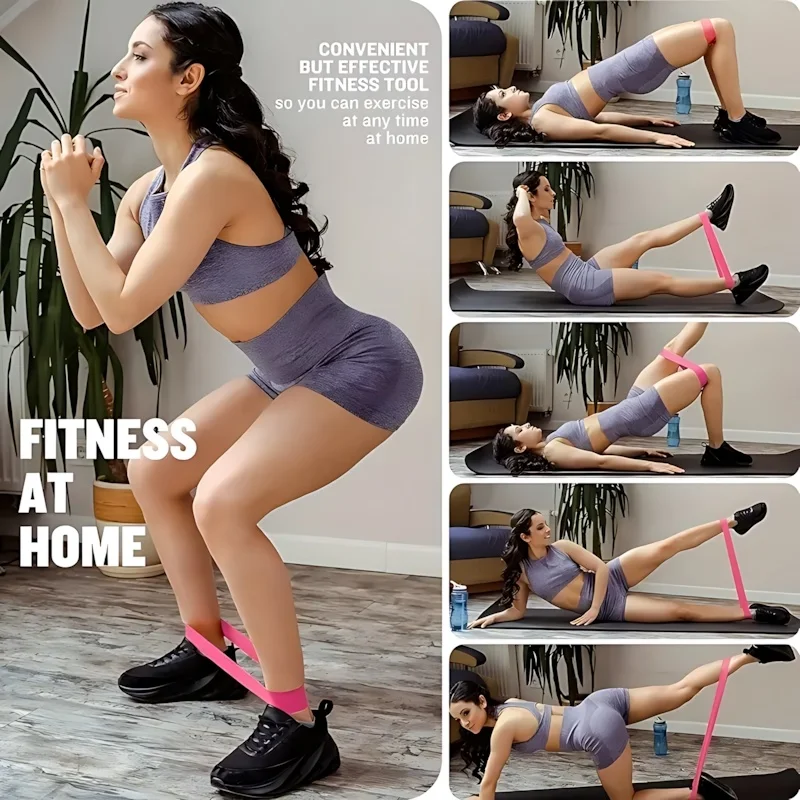 Yoga Resistance Band TPE Material Soft High Elasticity for Glute Squats - in use