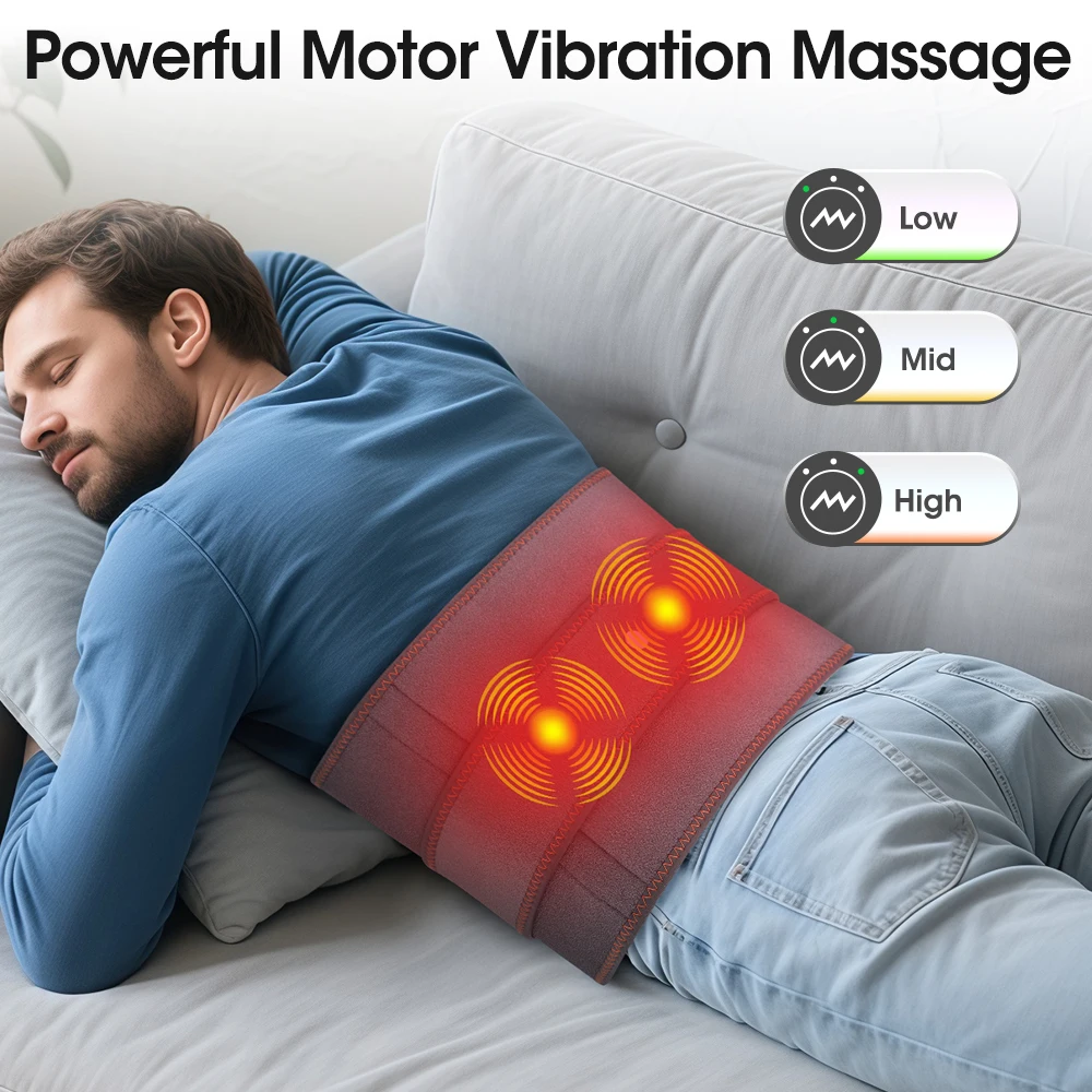 Heated Lumbar Massage Belt – Cordless Vibration & Heat for Lower Back - color options
