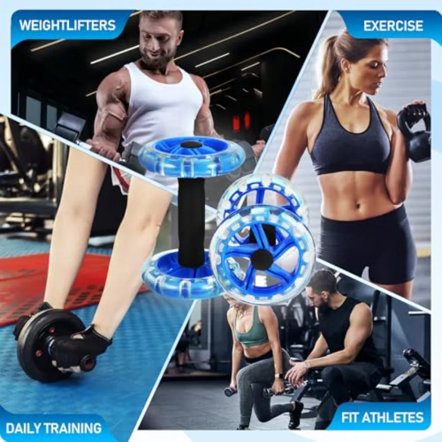 Dual-Wheel Ab Roller – Stable Core Trainer with Non-Slip Handles (2 Pack) - in use