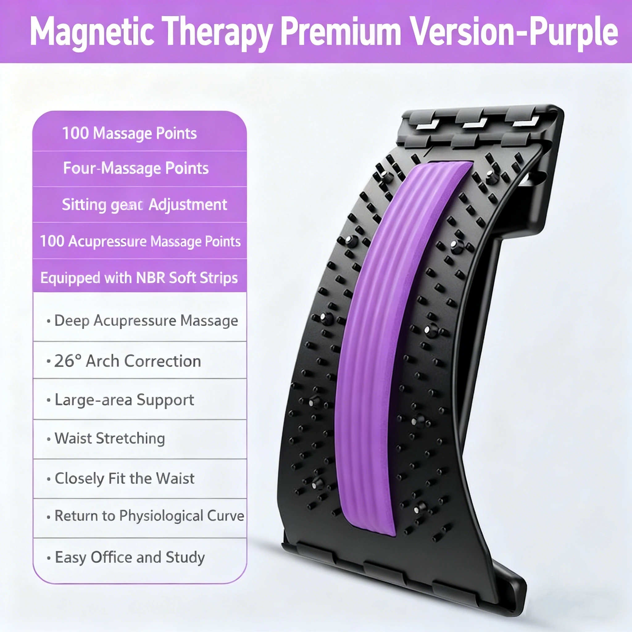Lumbar Back Stretcher – Multi-Level Spine Traction & Acupressure Board - color options