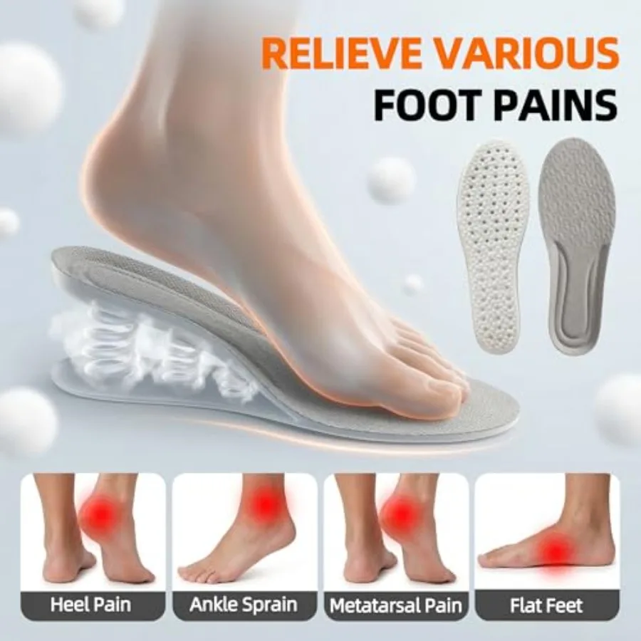 Memory Foam Insoles – Cushioned Shoe Inserts for Men & Women - size and dimensions