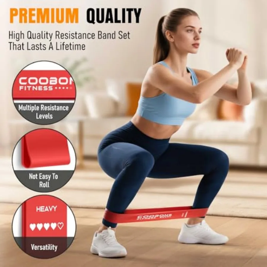 Resistance Bands for Working Out – Elastic Exercise Bands for Home Gym - alternate view