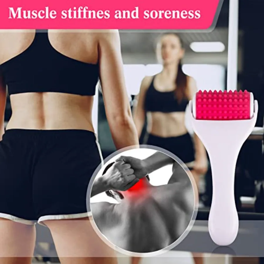 Muscle Roller Stick Set of 2 – Silicone Massage Roller for Neck, Back & Legs - in use