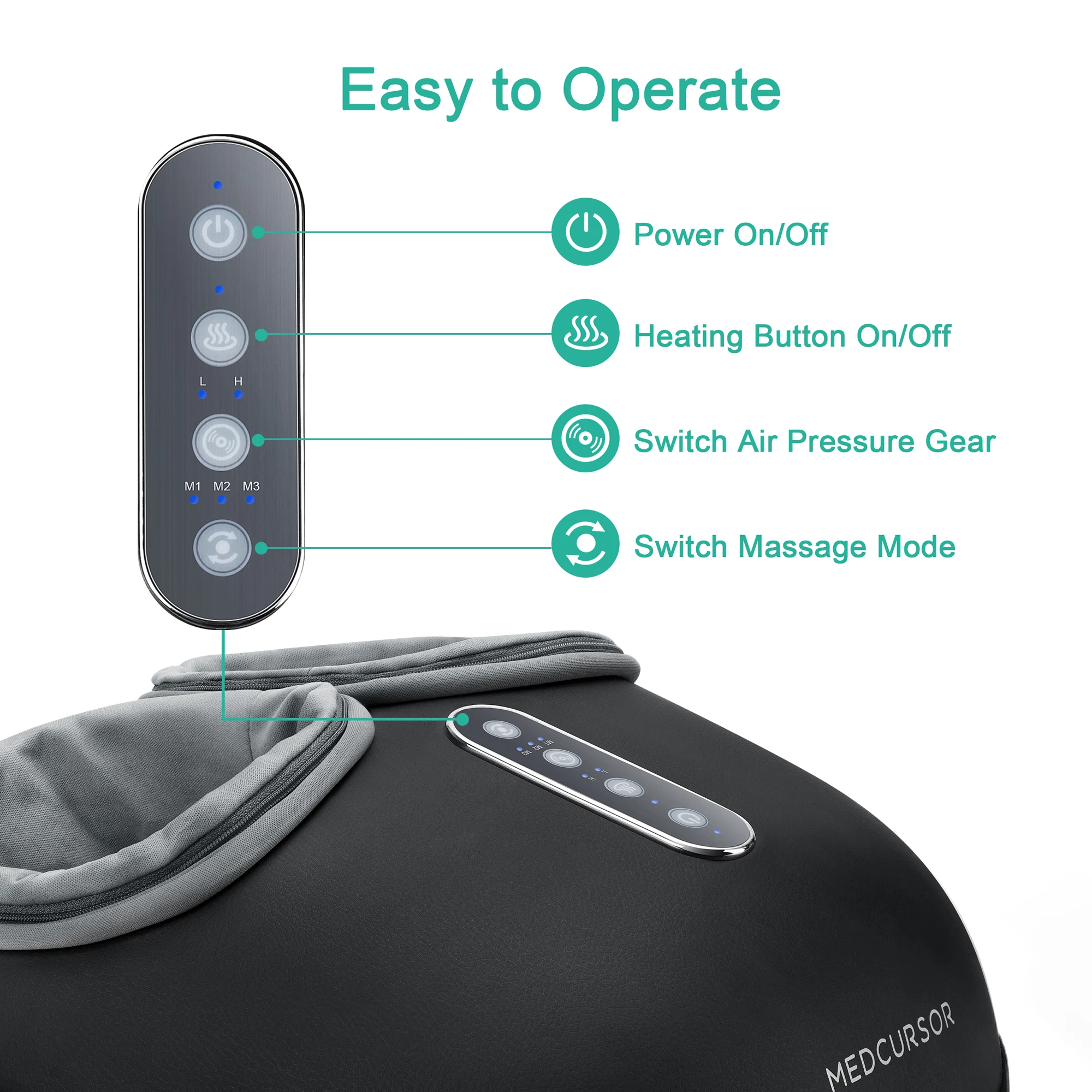 Shiatsu Foot Massager with Heat – Kneading Roller Machine for Tired & Aching Feet - close-up detail