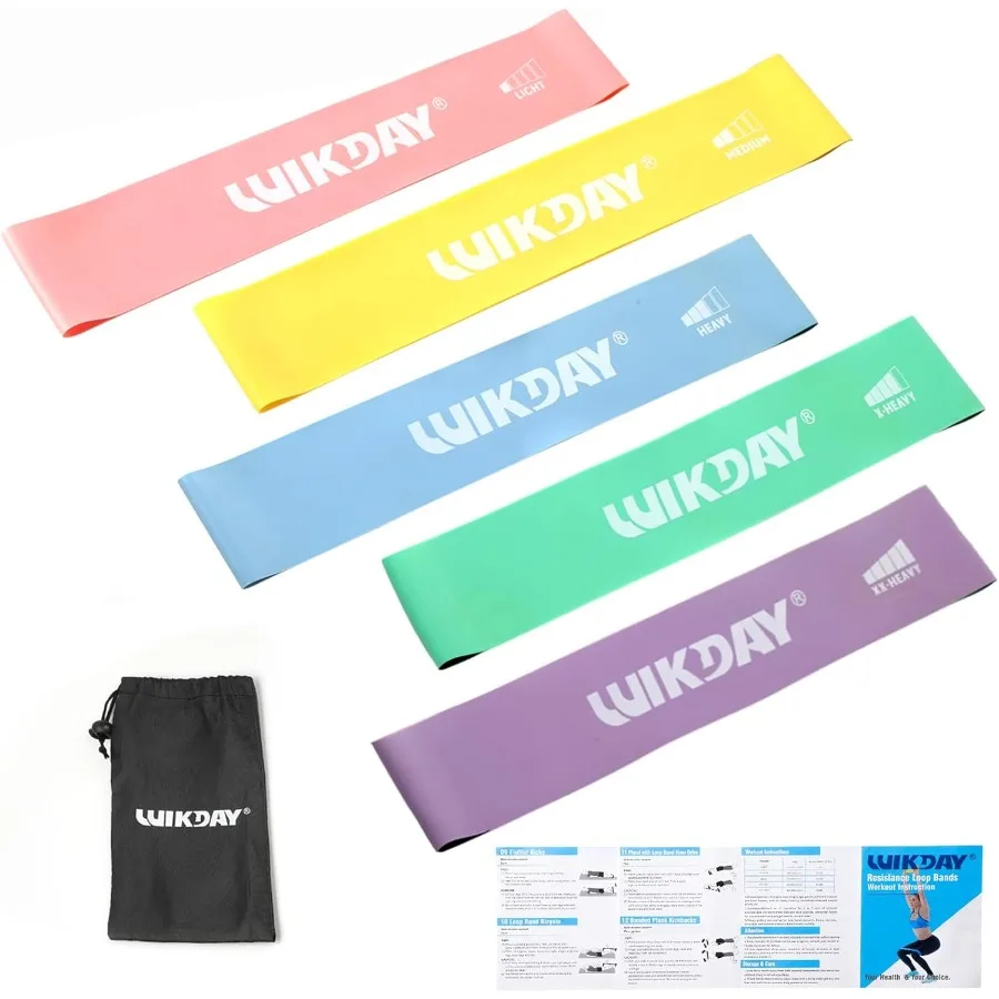 Resistance Loop Bands Set of 5 – Light to Extra Heavy Workout Bands