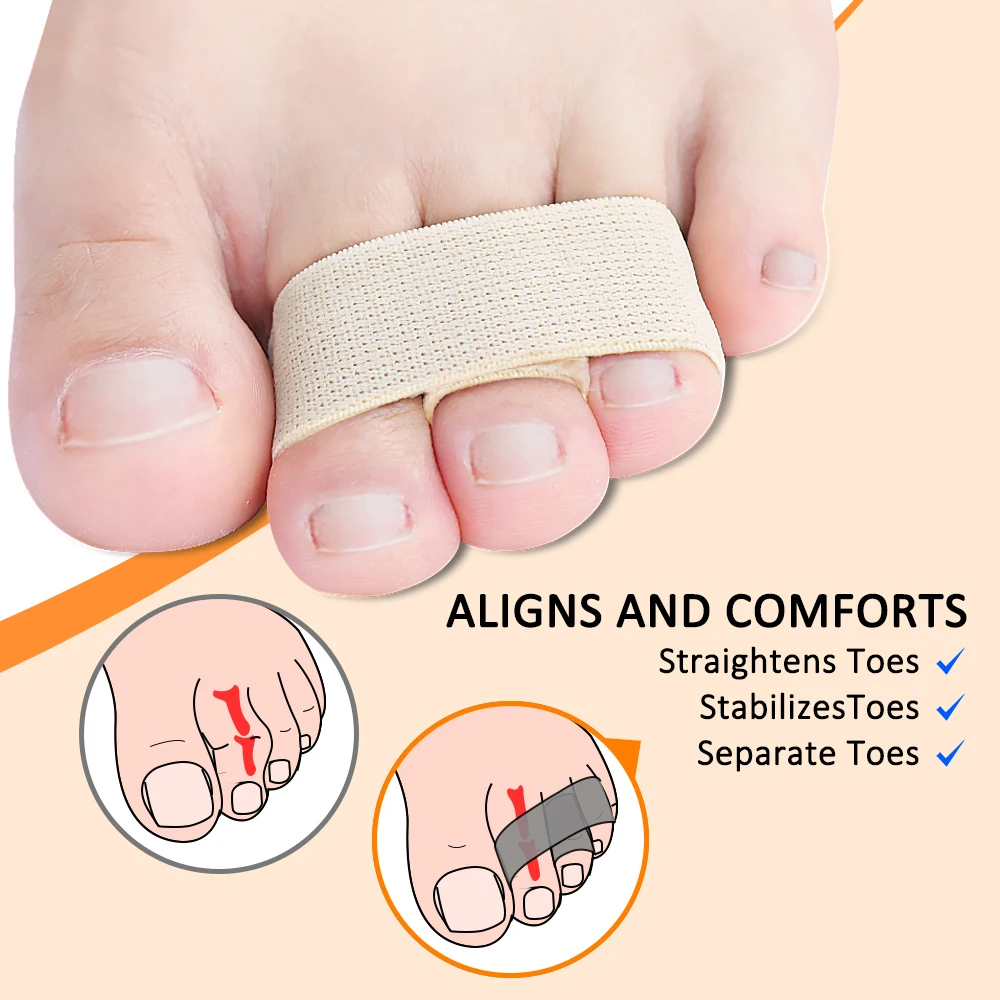 Hammer Toe Straighteners 2-Pack – Toe Splints for Bent & Overlapping Toes - close-up detail