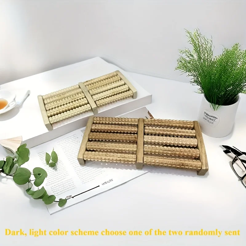Wooden Foot Massager Roller – Arch & Plantar Fascia Relief Tool - close-up detail