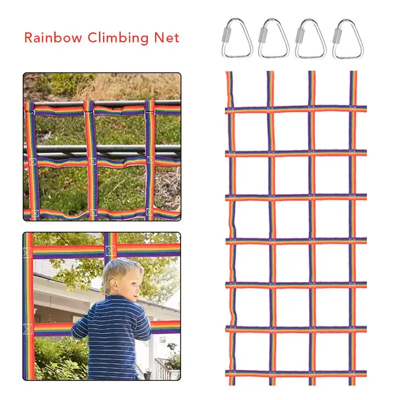 Climbing Cargo Net 89" x 46" – Polyester Rope Ladder for Ninja & Swing Sets - size and dimensions