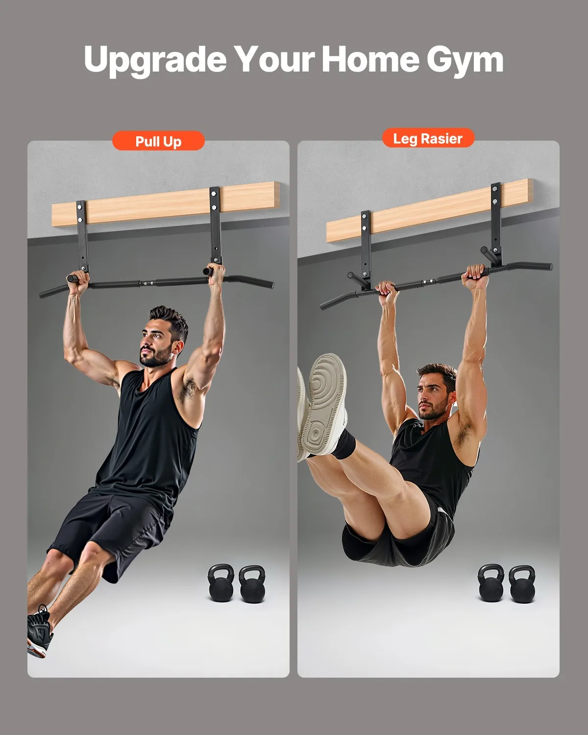 Joist Mount Pull-Up Bar – Ceiling Mounted Heavy Duty Chin-Up Bar - color options