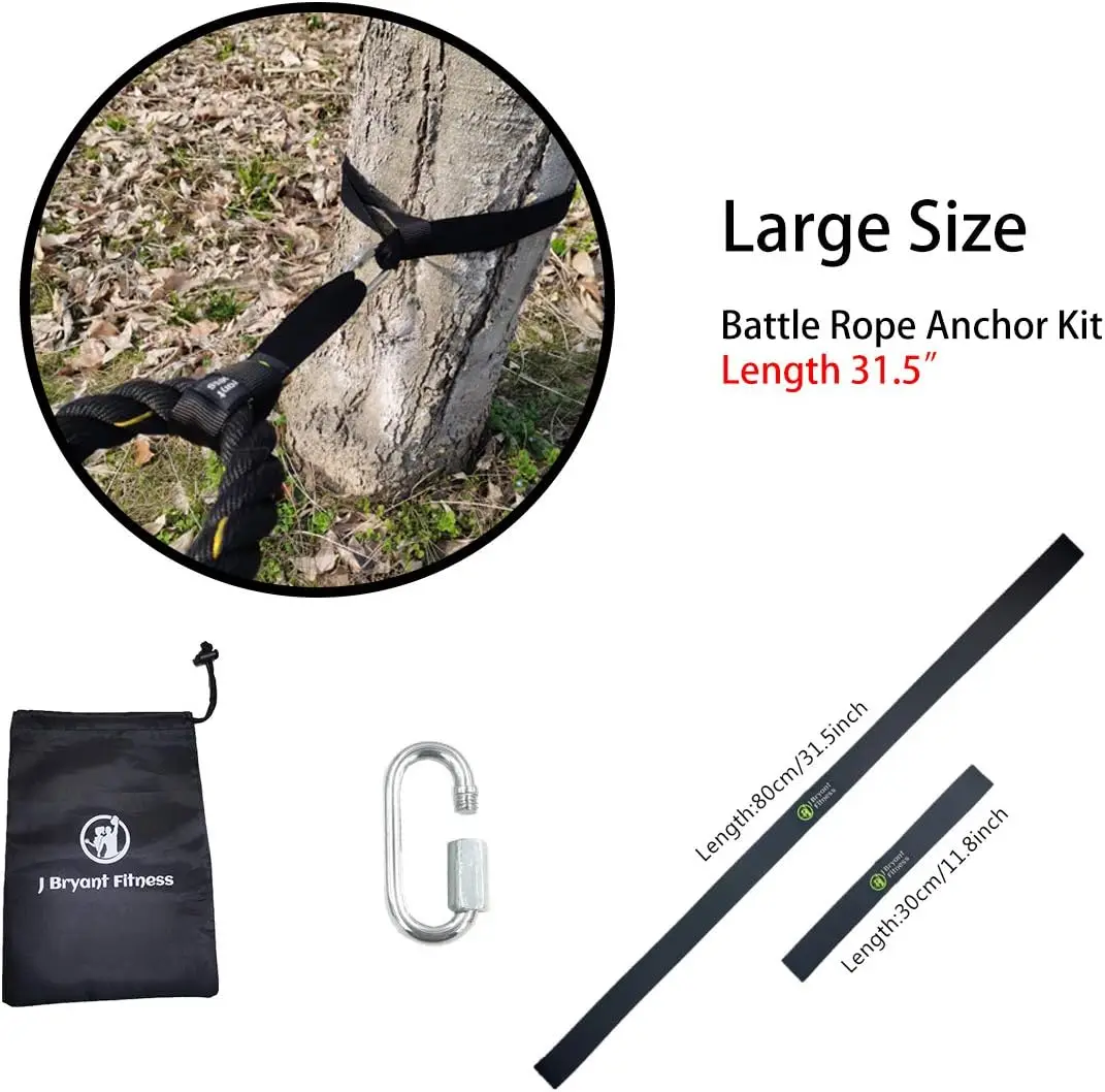 Battle Rope Anchor Strap Kit – 19", 31" & 59" Heavy-Duty Gym Anchors - close-up detail