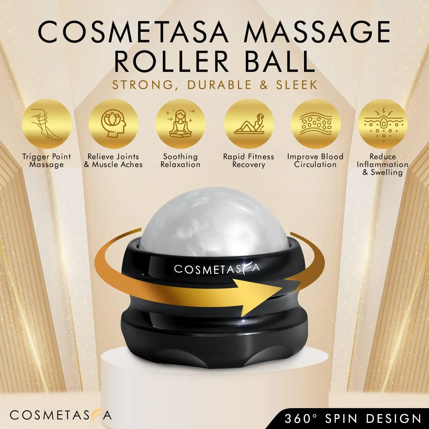 Massage Roller Ball – Handheld Trigger Point Tool for Back, Feet & Shoulders - close-up detail