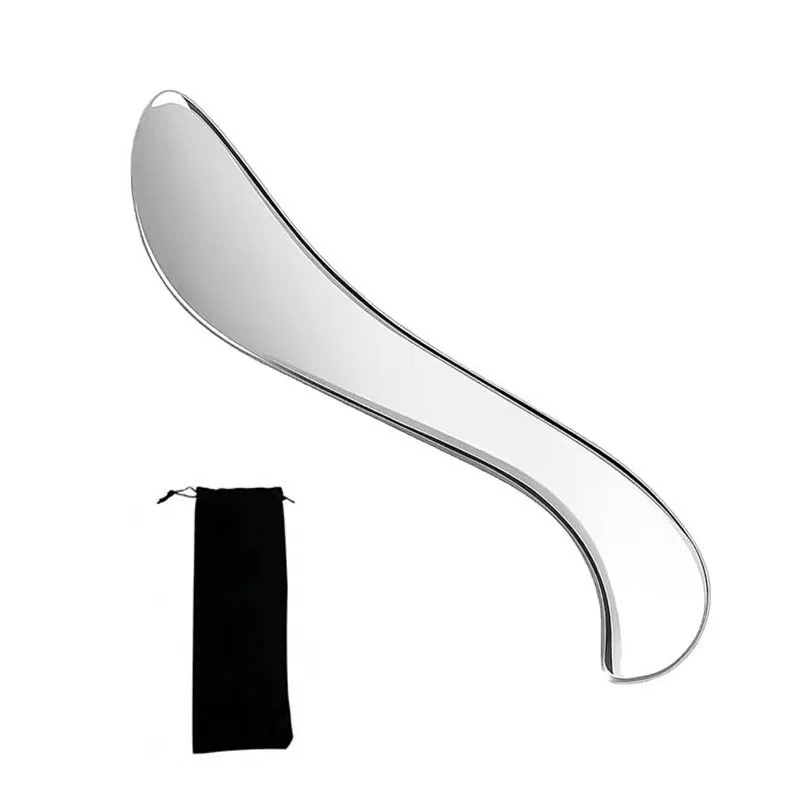 Stainless Steel Gua Sha Scraper – IASTM Fascia Tool for Back, Arms & Legs - close-up detail