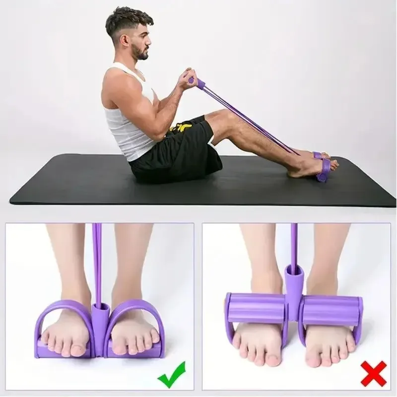 Resistance Band Set with Handles – 4 Tubes for Full-Body Home Training - close-up detail