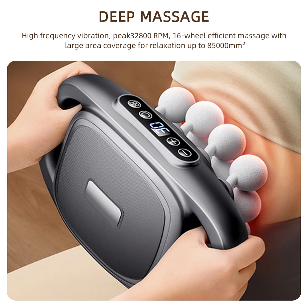 16-Head Fascia Massage Gun – Percussion Therapy for Back, Neck & Shoulders - alternate view