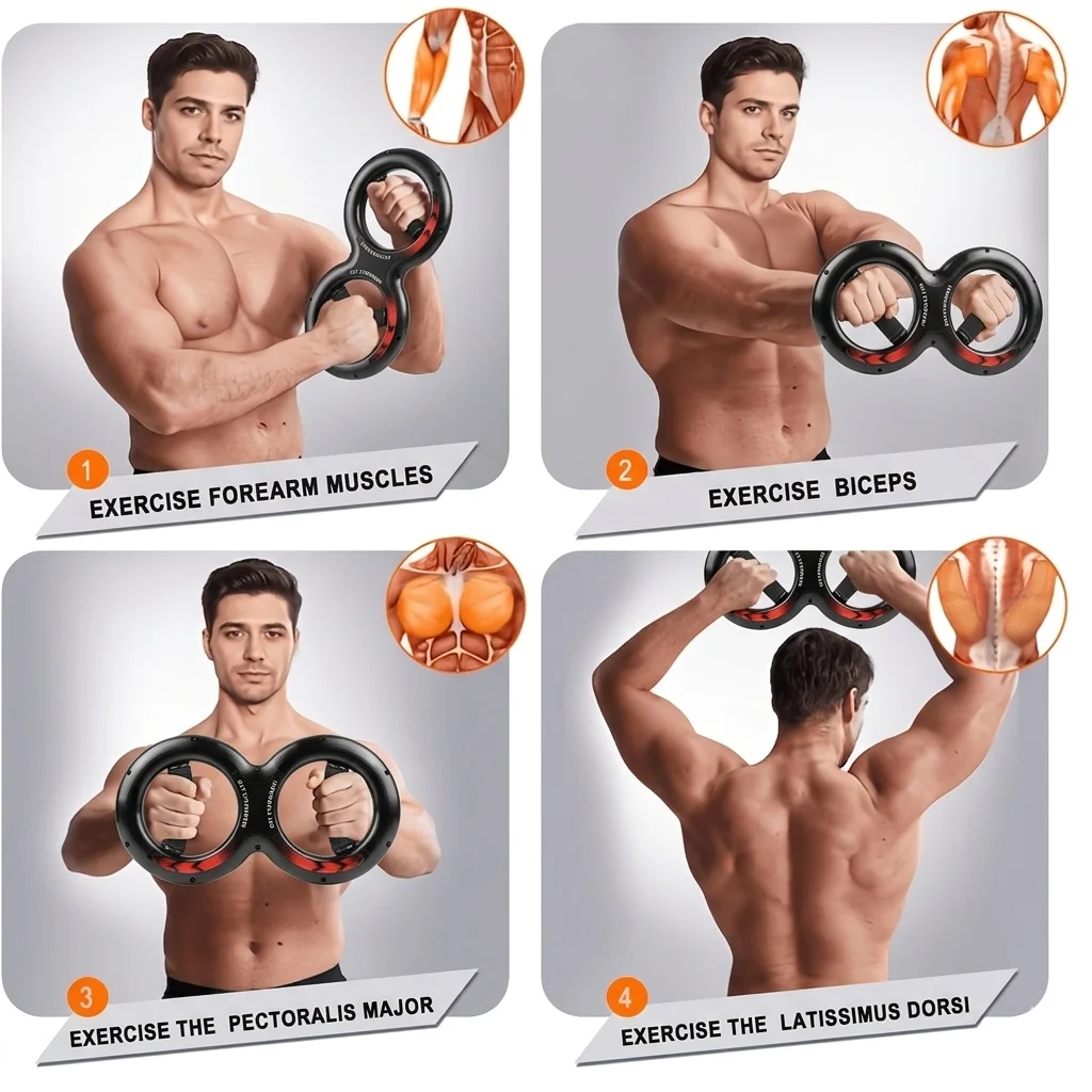 Figure-8 Arm Strength Trainer – Wrist, Forearm & Chest Isometric Exerciser - detail view