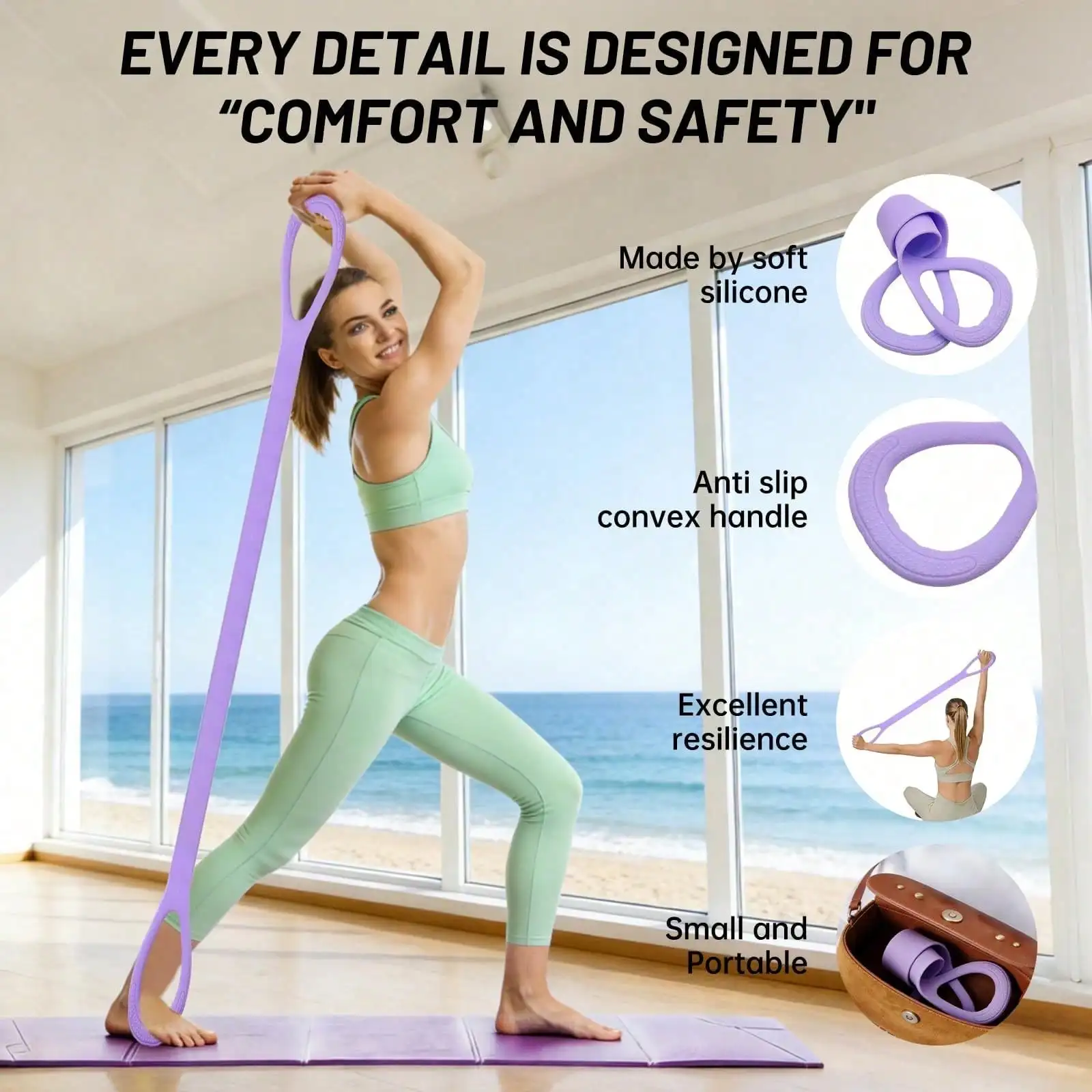 Figure-8 Resistance Band – Portable Chest & Arm Exercise Band - close-up detail