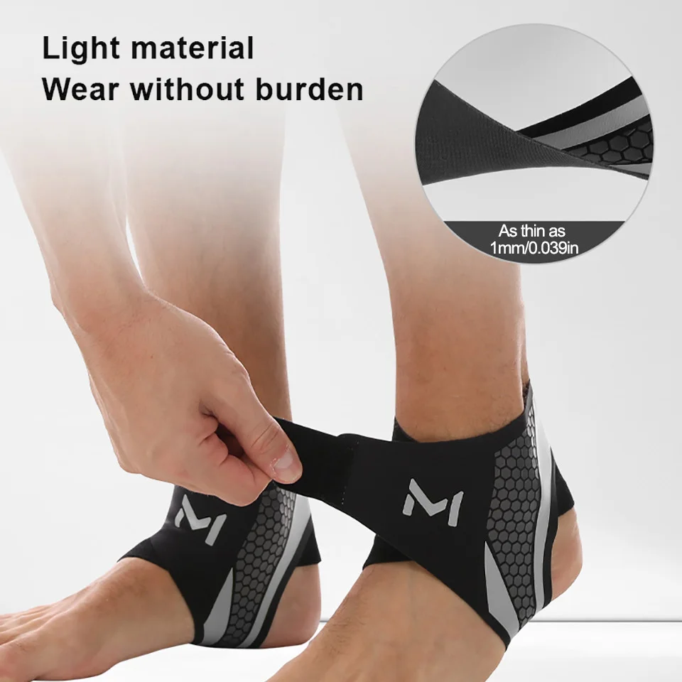 Thin Breathable Ankle Support – Lightweight Compression Sleeve - size and dimensions