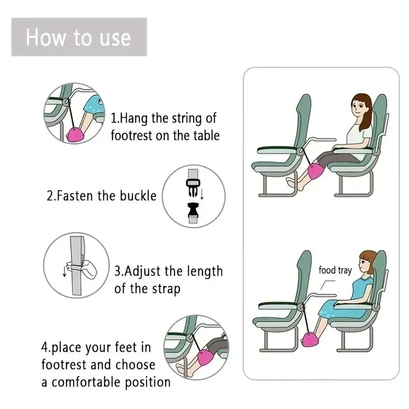 Adjustable Foot Hammock – Under-Desk Footrest for Office, Travel & Flights - alternate view