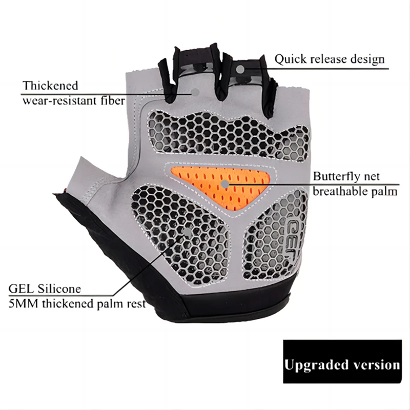 Half-Finger Cycling Gloves – Breathable, Anti-Slip, Shock-Absorbing - size and dimensions