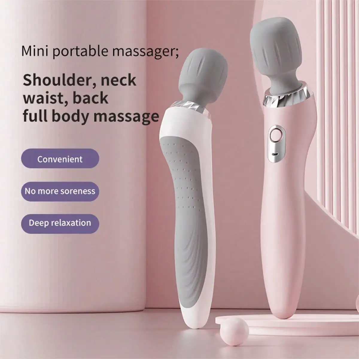 Handheld Electric Massager – 5-Speed USB Rechargeable Muscle Massager