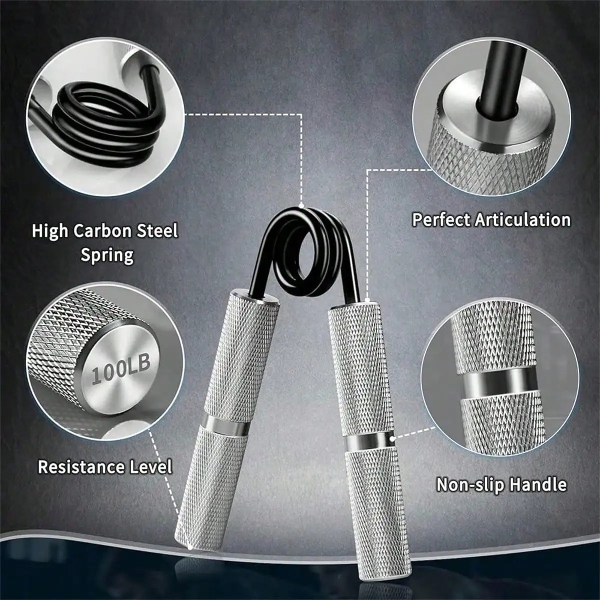 Metal Hand Grip Strengthener – Anti-Slip Forearm Gripper - close-up detail
