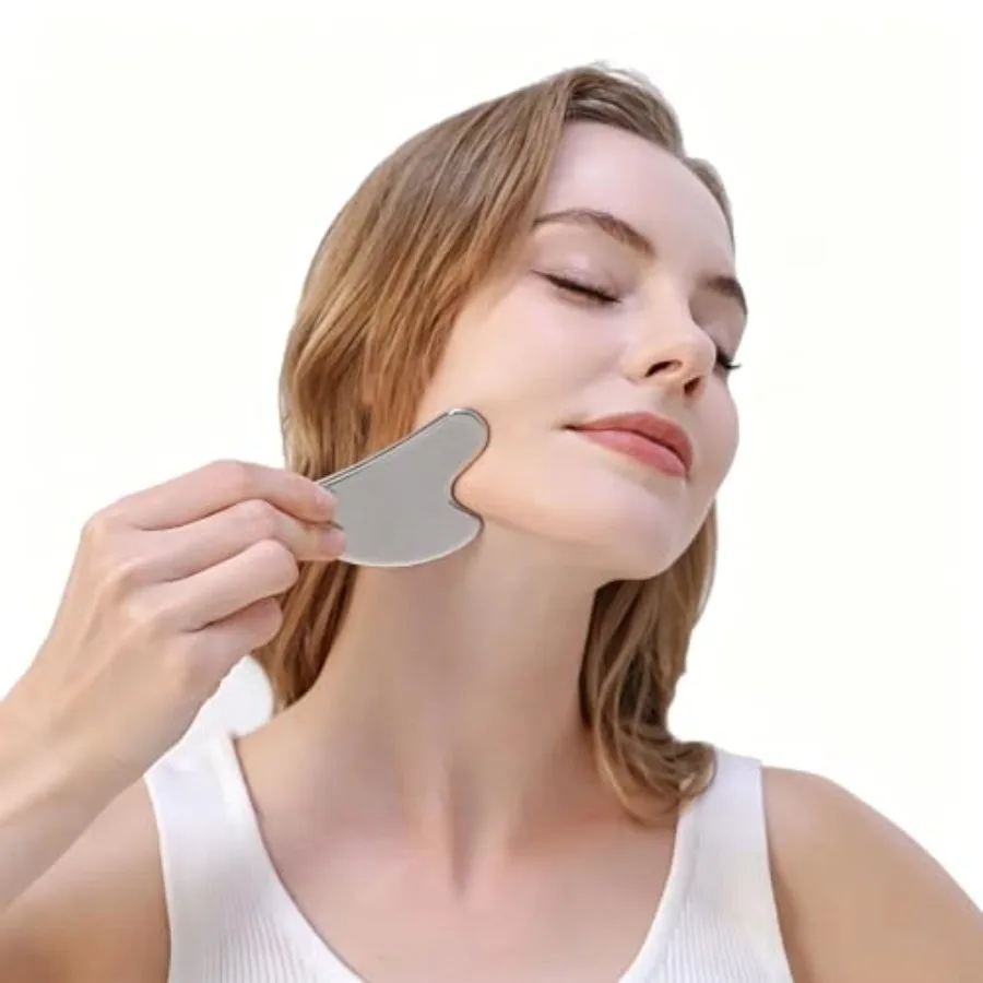 Stainless Steel Gua Sha Tool – Contoured Scraper for Face, Body & Muscles - alternate view