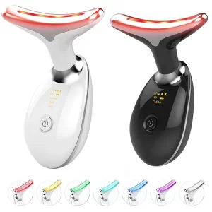 LED Face & Neck Massager – 7-Colour Light Therapy & Vibration Skincare Device